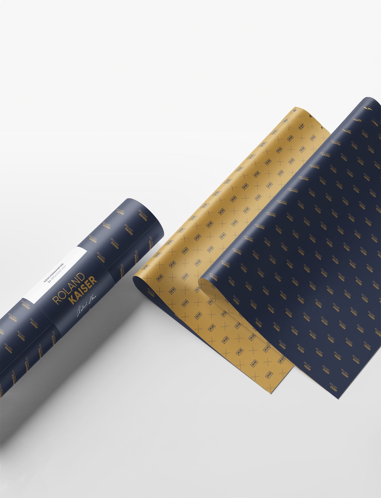 Geschenkpapier 2er Set - Blau und Gold