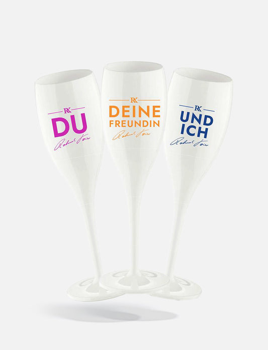 Sektglas 3er Set - Du, deine Freundin und ich