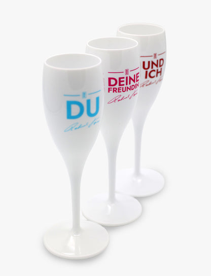 Sektglas 3er Set 2.0- Du, deine Freundin und ich