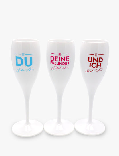 Sektglas 3er Set 2.0- Du, deine Freundin und ich
